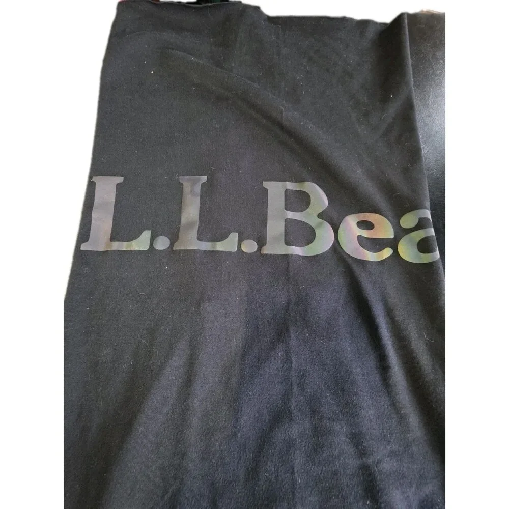 L.L.Bean Iridescent Logo Neck Gaiter Black Holographic Face Cover Scarf Tube